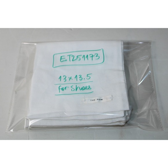 The Row White 13x13.5 Cinch Top Divided Shoe Dust Bag -2 - Picture 4 of 4